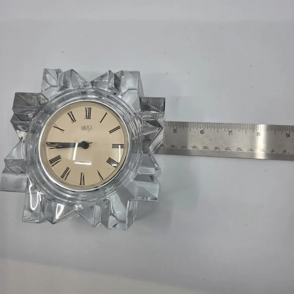 Mikasa Austria Crystal Quartz Desk Clock Art Deco Style Made in Germany Works